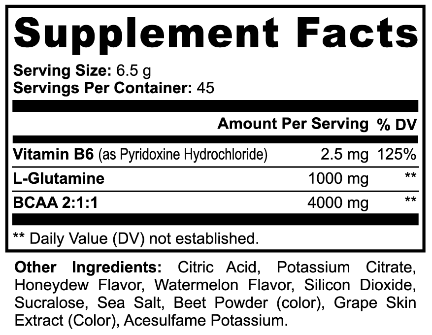 BCAA Post Workout Powder (Honeydew/Watermelon) 292g