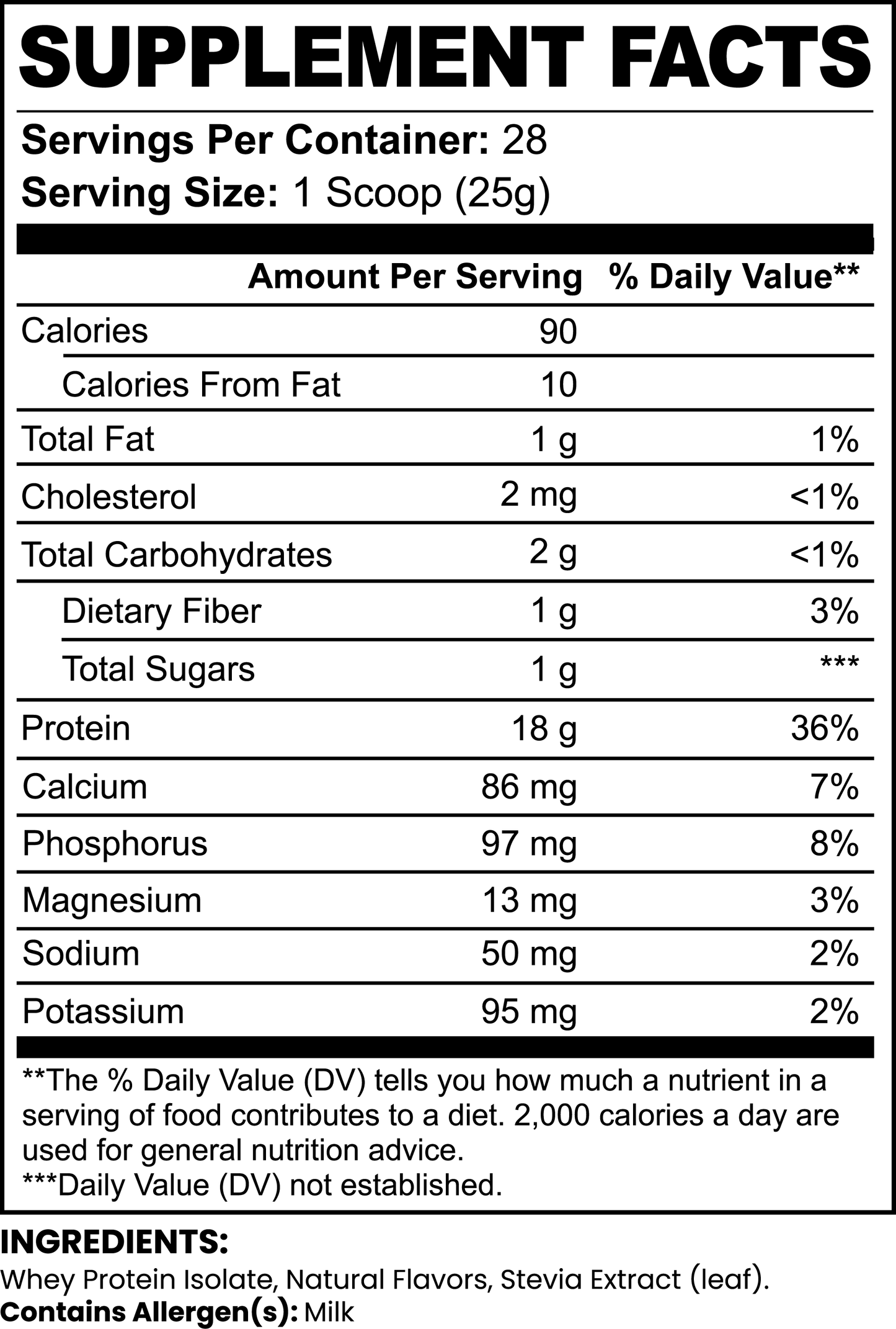 Pure 100% Whey Protein Isolate (Chocolate) 700g